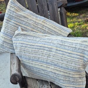 Highline Bedding Co. Pillow Shams 20 In X 26in Cream And Blue And Light Yellow